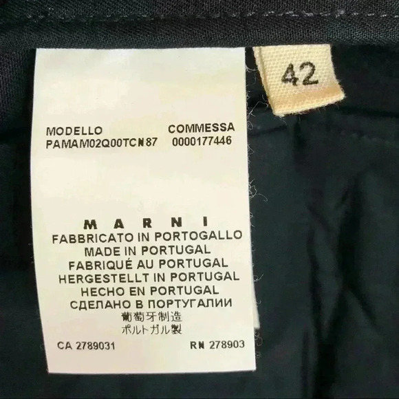 Marni Tuxedo Pants Straight Leg Trousers Sz 42 - Picture 6 of 10